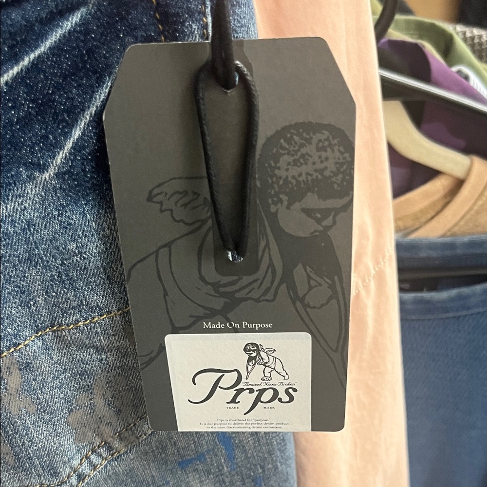 PRPS Blue Painters Wash Men's Skinny Jeans - Picture 10 of 10